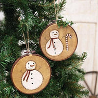 Teastained Primitive Snowman Stitchery - The Fox Decor