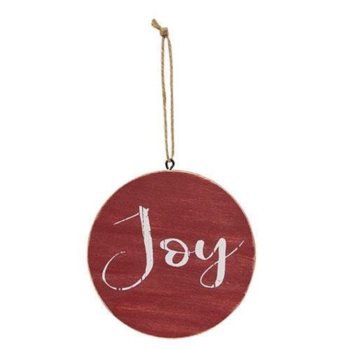 Holiday Script Red Word Round Ornament 3 Asstd - The Fox Decor
