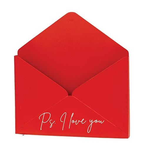 PS I Love You Red Metal Envelope