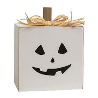 3 Set Jack O Lantern Pumpkin Wood Stack - The Fox Decor