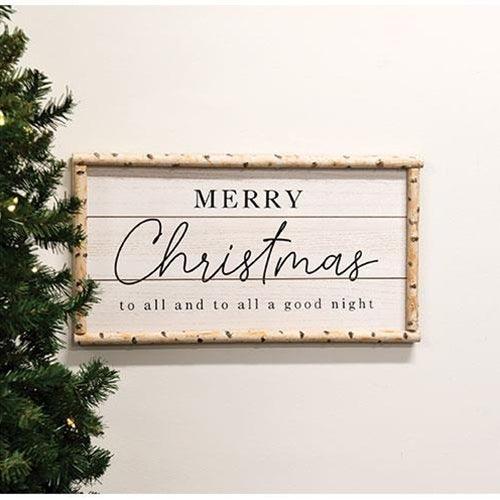 Merry Christmas To All Woodland Birch Wood Sign - The Fox Decor