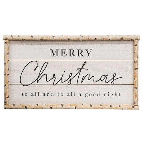 Merry Christmas To All Woodland Birch Wood Sign - The Fox Decor