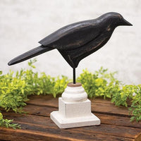 Wooden Crow Pedestal Large - The Fox Decor