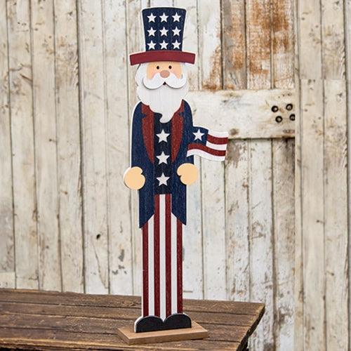 Patriotic Uncle Sam Wooden Stand - The Fox Decor