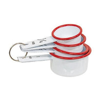 4 Set Red Rim Enamel Measuring Cups - The Fox Decor
