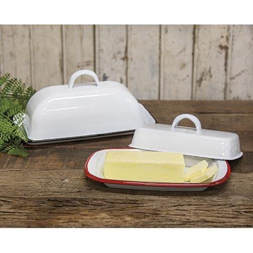 Black Rim Enamel Butter Dish - The Fox Decor
