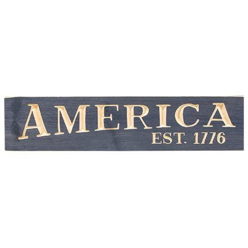 America Est 1776 Engraved Sign Olde Navy 24 x 55 - The Fox Decor