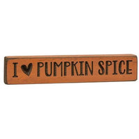 I Heart Pumpkin Spice Engraved Block 9 - The Fox Decor