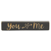 You (Heart) Me Engraved Block 9 - The Fox Decor