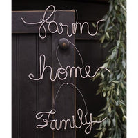 Thumbnail for Farm Family Home Script Metal Ornament 3 asstd
