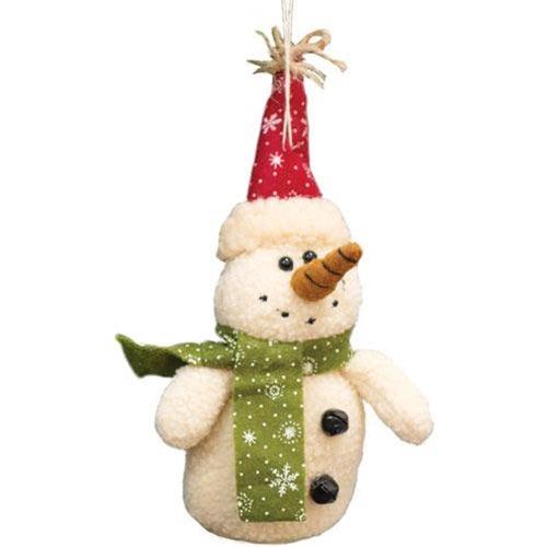 Plush Snowman Ornament 2 Asstd - The Fox Decor