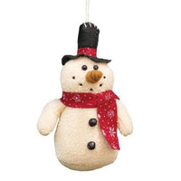 Plush Snowman Ornament 2 Asstd - The Fox Decor