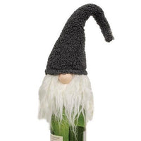 Plush Grey Hat Santa Gnome Bottle Topper - The Fox Decor
