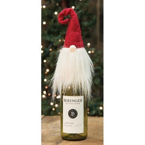 Red White Gnome Wine Bottle Topper