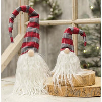 Thumbnail for Red Gray Plaid Gnome Ornament