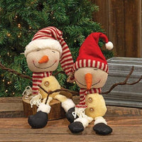 Thumbnail for Dangle Leg Plush Big Head Snowman 2 Asstd - The Fox Decor