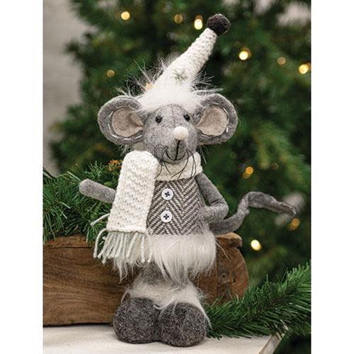 Standing Plush Gray Mouse - The Fox Decor
