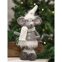 Standing Plush Gray Mouse - The Fox Decor