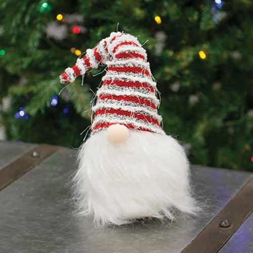 Plush Santa Gnome w Striped Hat - The Fox Decor