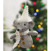 Plush Gray Mouse Ornament - The Fox Decor