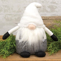 Thumbnail for Black & White Buffalo Check Chubby Sitting Gnome