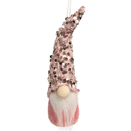 Pink Sequin Gnome Ornament