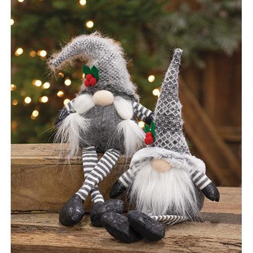 Sm Dangle Leg Mr or Mrs Santa Gnome 2 Asstd - The Fox Decor
