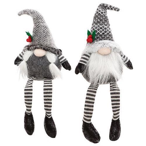 Sm Dangle Leg Mr or Mrs Santa Gnome 2 Asstd