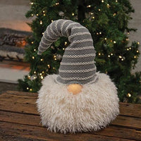 Thumbnail for Large Gray Hat Santa Gnome w LED Light Nose - The Fox Decor
