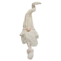 Thumbnail for Dangle Leg Plush Cream Gnome w Ribbed Hat - The Fox Decor