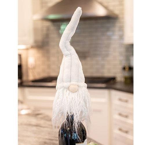 Bottle Topper Plush Cream Gnome w Ribbed Hat - The Fox Decor
