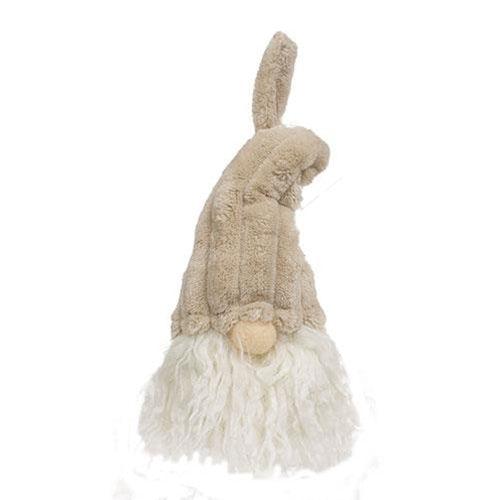 Bottle Topper Plush Beige Gnome w Ribbed Hat - The Fox Decor