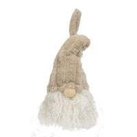 Bottle Topper Plush Beige Gnome w Ribbed Hat - The Fox Decor