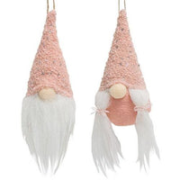 Mr & Mrs Sequin Hat Gnome Ornament 2 Asstd - The Fox Decor