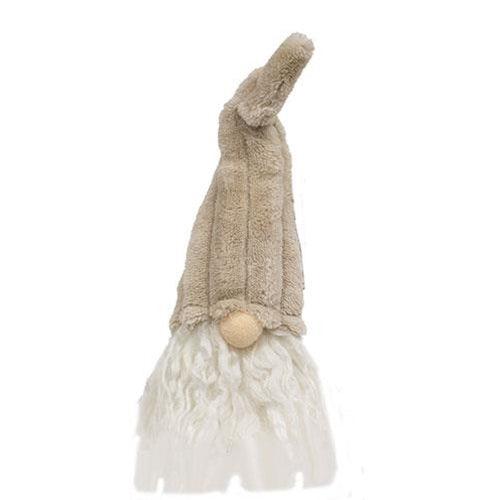 Sm Plush Beige Gnome w Ribbed Hat - The Fox Decor
