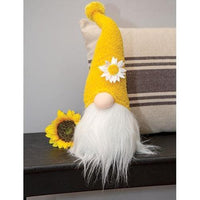 Fuzzy Yellow Flower Gnome 16 - The Fox Decor