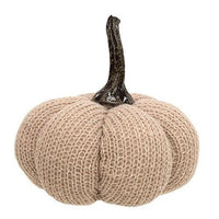 Tan Knit Pumpkin Medium - The Fox Decor