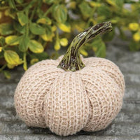 Tan Knit Pumpkin Small - The Fox Decor