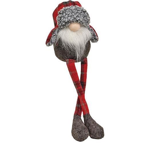 Small Dangle Leg Winter Plaid Gnome - The Fox Decor