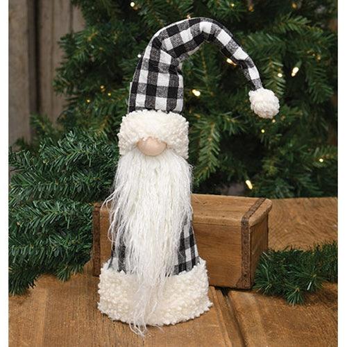 Black & White Buffalo Check Gnome Tree Topper - The Fox Decor