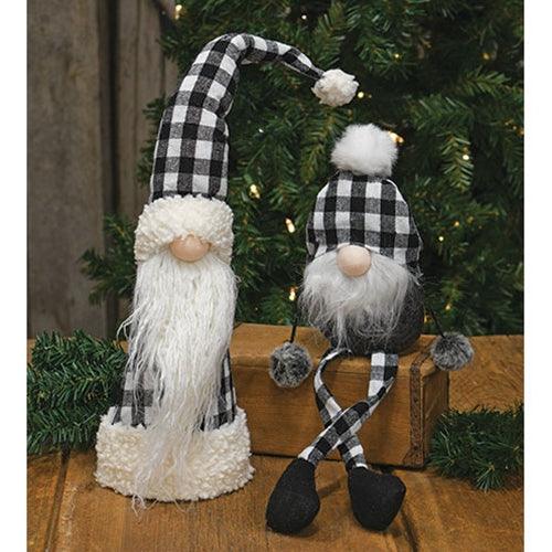 Black & White Buffalo Check Gnome Tree Topper - The Fox Decor
