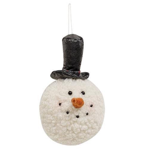 Winter Snowman Head Ornament 2 Asstd - The Fox Decor