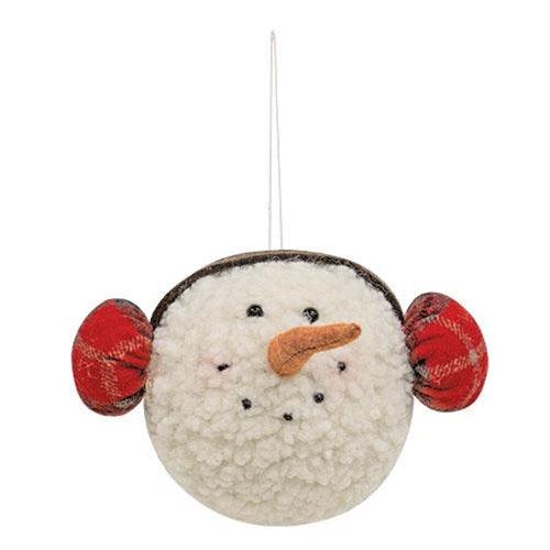 Winter Snowman Head Ornament 2 Asstd - The Fox Decor