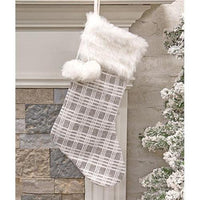 Thumbnail for Gray & White Plaid Stocking - The Fox Decor