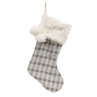 Thumbnail for Gray & White Plaid Stocking - The Fox Decor