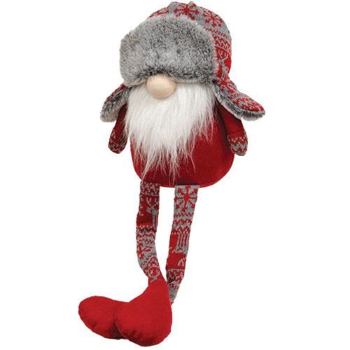 Large Nordic Snowflake Trapper Hat Dangle Leg Gnome