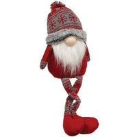 Large Nordic Snowflake Beanie Hat Dangle Leg Gnome - The Fox Decor