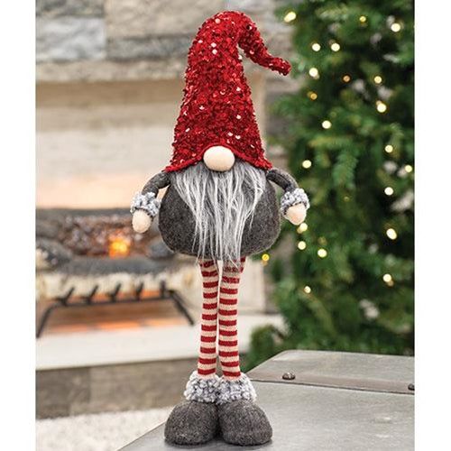 Standing Red Sequin Gnome