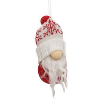 Thumbnail for Red & White Snowflake Beanie Gnome Ornament - The Fox Decor