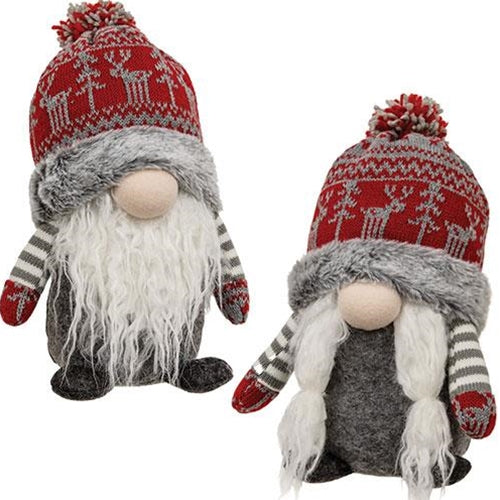 Mr & Mrs Nordic Snowflake Gnome Sitter 2 Asstd